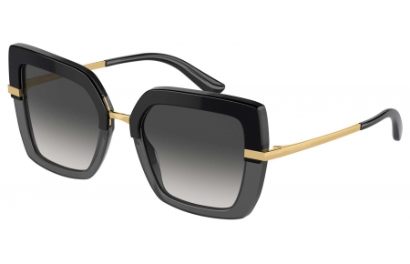 Gafas de Sol - Dolce & Gabbana - DG4373 - 32468G TOP BLACK ON TRANSPARENT BLACK // GREY GRADIENT