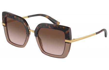 Gafas de Sol - Dolce & Gabbana - DG4373 - 325613 TOP HAVANA ON TRANSPARENT BROWN // BROWN GRADIENT