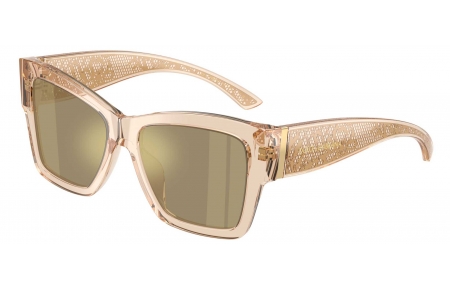 Gafas de Sol - Dolce & Gabbana - DG4493 - 343203  TRANSPARENT CAMEL // CLEAR MIRROR REAL YELLOW GOLD