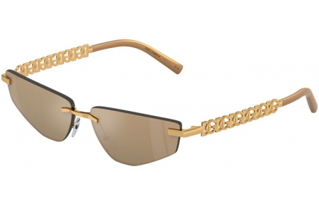 Gafas de Sol - Dolce & Gabbana - DG2301 - 02/03 GOLD // CLEAR MIRROR REAL YELLOW GOLD