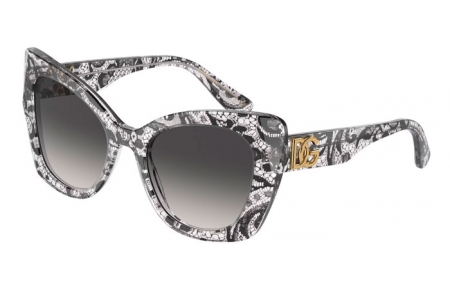 Lunettes de soleil - Dolce & Gabbana - DG4405 - 32878G  BLACK LACE // GREY GRADIENT BLACK