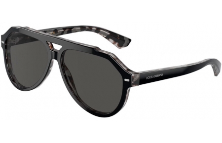 Lunettes de soleil - Dolce & Gabbana - DG4452 - 340387  HAVANA BLACK ON GREY // DARK GREY