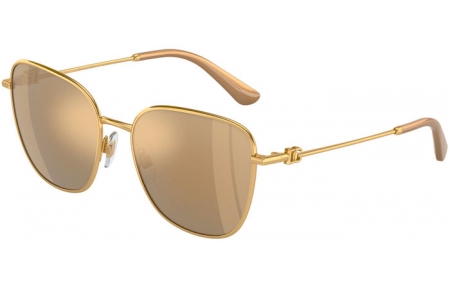 Sunglasses - Dolce & Gabbana - DG2293 - 02/7P  GOLD // BROWN MIRROR GOLD