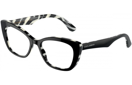 Lunettes de vue - Dolce & Gabbana - DG3360 - 3372 BLACK ON ZEBRA