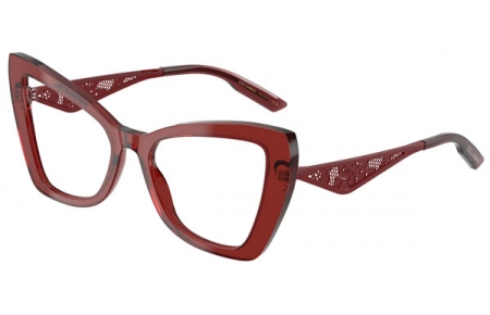 Lunettes de vue - Dolce & Gabbana - DG3409 - 3045  TRANSPARENT RED BORDEAUX