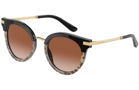 Sunglasses - Dolce & Gabbana - DG4394 - 324413 BLACK LEO PRINT // BROWN GRADIENT