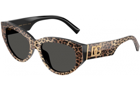 Gafas de Sol - Dolce & Gabbana - DG4514 - 316387  LEOPARD BROWN ON BLACK // DARK GREY