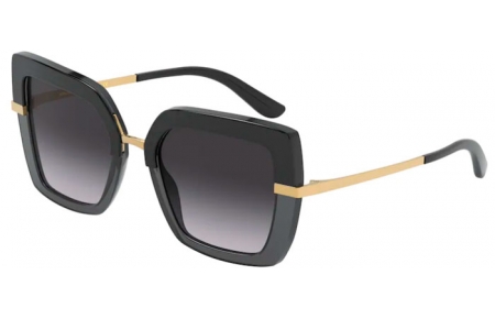 Gafas de Sol - Dolce & Gabbana - DG4373 - 32468G TOP BLACK ON TRANSPARENT BLACK // GREY GRADIENT