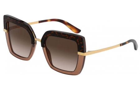 Sunglasses - Dolce & Gabbana - DG4373 - 325613 TOP HAVANA ON TRANSPARENT BROWN // BROWN GRADIENT