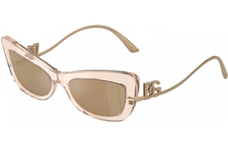 Gafas de Sol - Dolce & Gabbana - DG4467B - 343203  TRANSPARENT CAMEL // CLEAR MIRROR REAL YELLOW GOLD