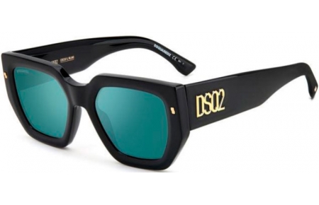 Sunglasses - Dsquared2 - D2 0031/S - ETJ (MT) BLACK TEAL // GREEN MIRROR