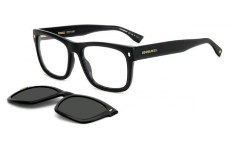 Monturas - Dsquared2 - D2 0100/CS - 807 (M9) BLACK // CLEAR + CLIP ON GREY POLARIZED