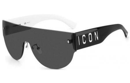 Sunglasses - Dsquared2 - ICON 0002/S - 80S (IR) BLACK WHITE // GREY BLUE