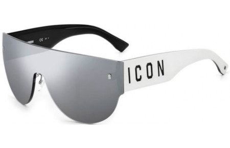 Lunettes de soleil - Dsquared2 - ICON 0002/S - CCP (T4) WHITE BLACK // BLACK SILVER MIRROR