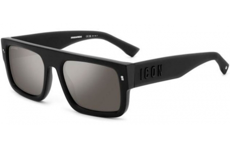 Lunettes de soleil - Dsquared2 - ICON 0008/S - 003 (T4) MATTE BLACK // SILVER MIRROR