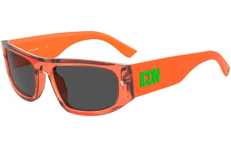 Sunglasses - Dsquared2 - ICON 0016/S - Z34 (IR) ORANGE FLUOR // GREY