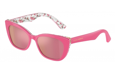 Gafas Junior - Dolce & Gabbana Junior - DX4427 - 3207/Z PINK ON PINK FLOWERS // ROSE GOLD MIRROR PINK