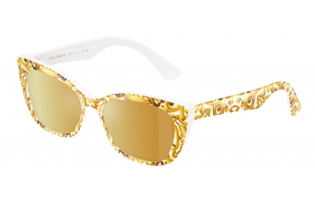 Gafas Junior - Dolce & Gabbana Junior - DX4427 - 34347P  MAIOLICA YELLOW // LIGHT BROWN MIRROR GOLD