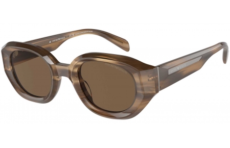 Gafas de Sol - Emporio Armani - EA4230U - 614973  SHINY STRIPED BROWN // DARK BROWN