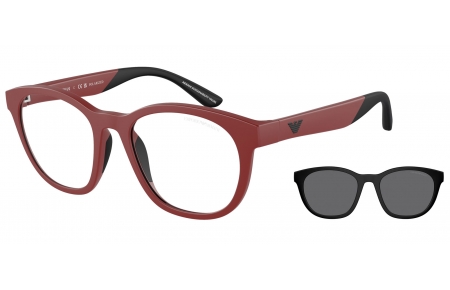 Gafas Junior - Emporio Armani Junior - EK4001 - 50771W  MATTE RED // CLEAR + CLIP SOLAR