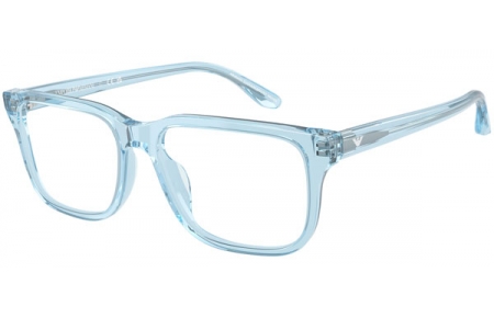 Lunettes de vue - Emporio Armani - EA3250U - 6204  SHINY TRANSPARENT LIGHT BLUE