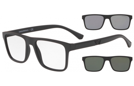 Sunglasses - Emporio Armani - EA4115 - 58011W MATTE BLACK // CLEAR