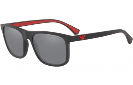 Sunglasses - Emporio Armani - EA4129 - 50016G MATTE BLACK // LIGHT GREY BLACK MIRROR