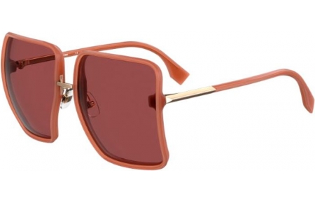 Sunglasses - Fendi - FF 0402/S - 2LF (4S) BRICK CORAL // BURGUNDY