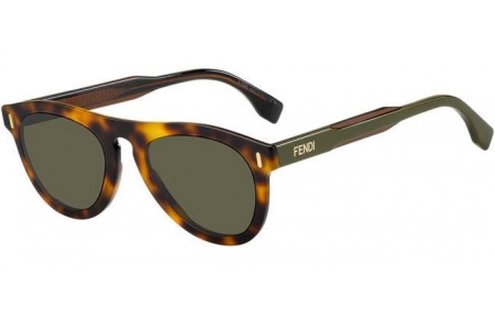 Sunglasses - Fendi - FF M0092/S - 9N4 (QT) HAVANA BROWN // GREEN