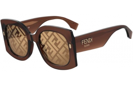 Sunglasses - Fendi - FF 0436/G/S - 09Q (7Y) BROWN // GOLD DECORED