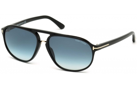 Gafas de Sol - Tom Ford - FT0447 JACOB - 01P SHINY BLACK // GREEN BLUE GRADIENT