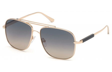 Gafas de Sol - Tom Ford - FT0669 JUDE - 28B  SHINY LIGHT GOLD // GREY GRADIENT