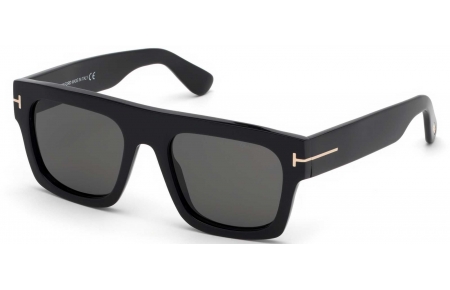 Gafas de Sol - Tom Ford - FT0711 FAUSTO - 01A  POLISHED BLACK // GREY