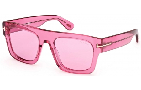 Gafas de Sol - Tom Ford - FT0711 FAUSTO - 75S  SHINY FUCHSIA // LIGHT BURGUNDY