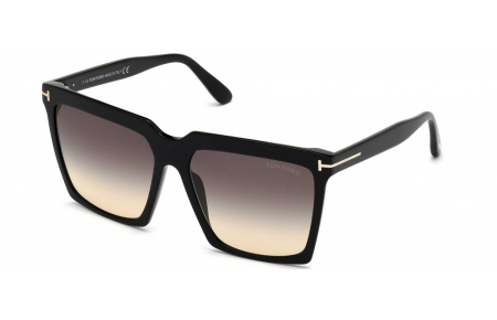 Gafas de Sol - Tom Ford - FT0764 SABRINA-02 - 01B  SHINY BLACK // GREY GRADIENT