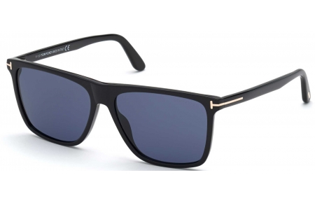 Gafas de Sol - Tom Ford - FT0832 FLETCHER - 01V  SHINY BLACK // BLUE