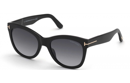Gafas de Sol - Tom Ford - FT0870 WALLACE - 01B  SHINY BLACK // GREY GRADIENT