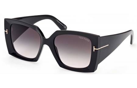 Gafas de Sol - Tom Ford - FT0921 JACQUETTA - 01B  SHINY BLACK // GREY GRADIENT