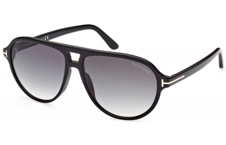 Gafas de Sol - Tom Ford - FT0932 JEFFREY - 01B  SHINY BLACK // GREY GRADIENT