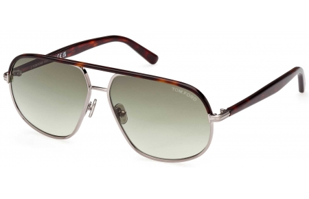 Gafas de Sol - Tom Ford - FT1019 MAXWELL - 14P  SHINY LIGHT RUTHENIUM  HAVANA // GREEN GRADIENT