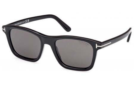 Gafas de Sol - Tom Ford - FT1179 BARRON - 01D  SHINY BLACK // GREY POLARIZED