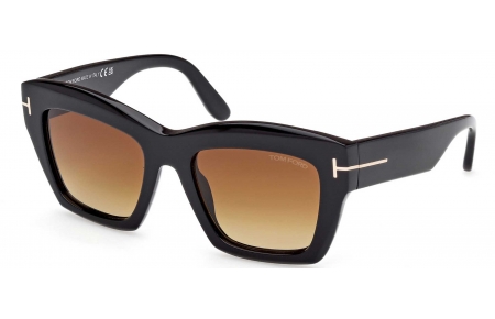 Gafas de Sol - Tom Ford - FT1191 LUNA - 01F  SHINY BLACK // BROWN GRADIENT