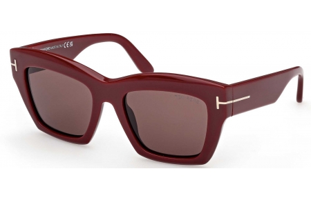 Gafas de Sol - Tom Ford - FT1191 LUNA - 69E  SHINY BORDEAUX // BROWN