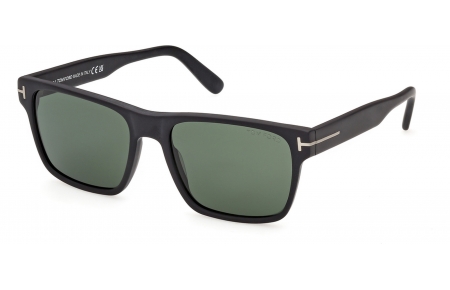 Gafas de Sol - Tom Ford - FT1205 CALDER - 02N  MATTE BLACK // GREEN