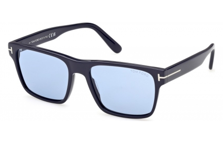 Gafas de Sol - Tom Ford - FT1205 CALDER - 90V  SHINY BLUE // BLUE