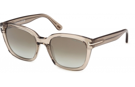 Gafas de Sol - Tom Ford - FT1216 HAYLAY - 45G  SHINY TRANSPARENT LIGHT BROWN // BROWN GRADIENT