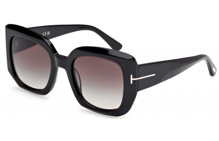 Gafas de Sol - Tom Ford - FT1220 CARLA-02 - 01B  SHINY BLACK // GREY GRADIENT