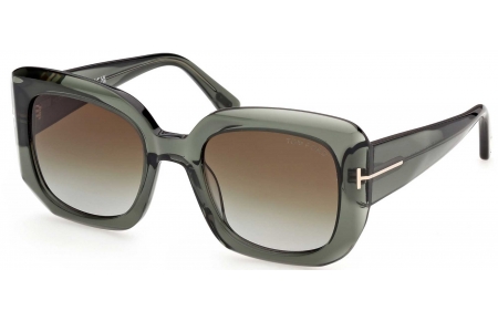 Gafas de Sol - Tom Ford - FT1220 CARLA-02 - 93P  TRANSPARENT GREEN // GREEN GRADIENT