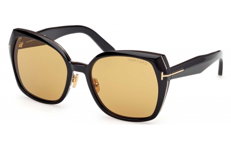 Gafas de Sol - Tom Ford - FT1223 PLUM - 01E  SHINY BLACK // LIGHT BROWN