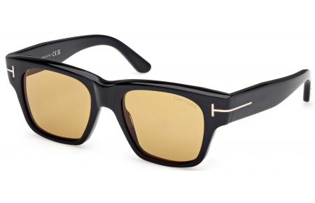 Gafas de Sol - Tom Ford - FT1280 CAINE-02 - 01E  SHINY BLACK // LIGHT BROWN